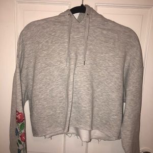 AEO floral cropped hoodie